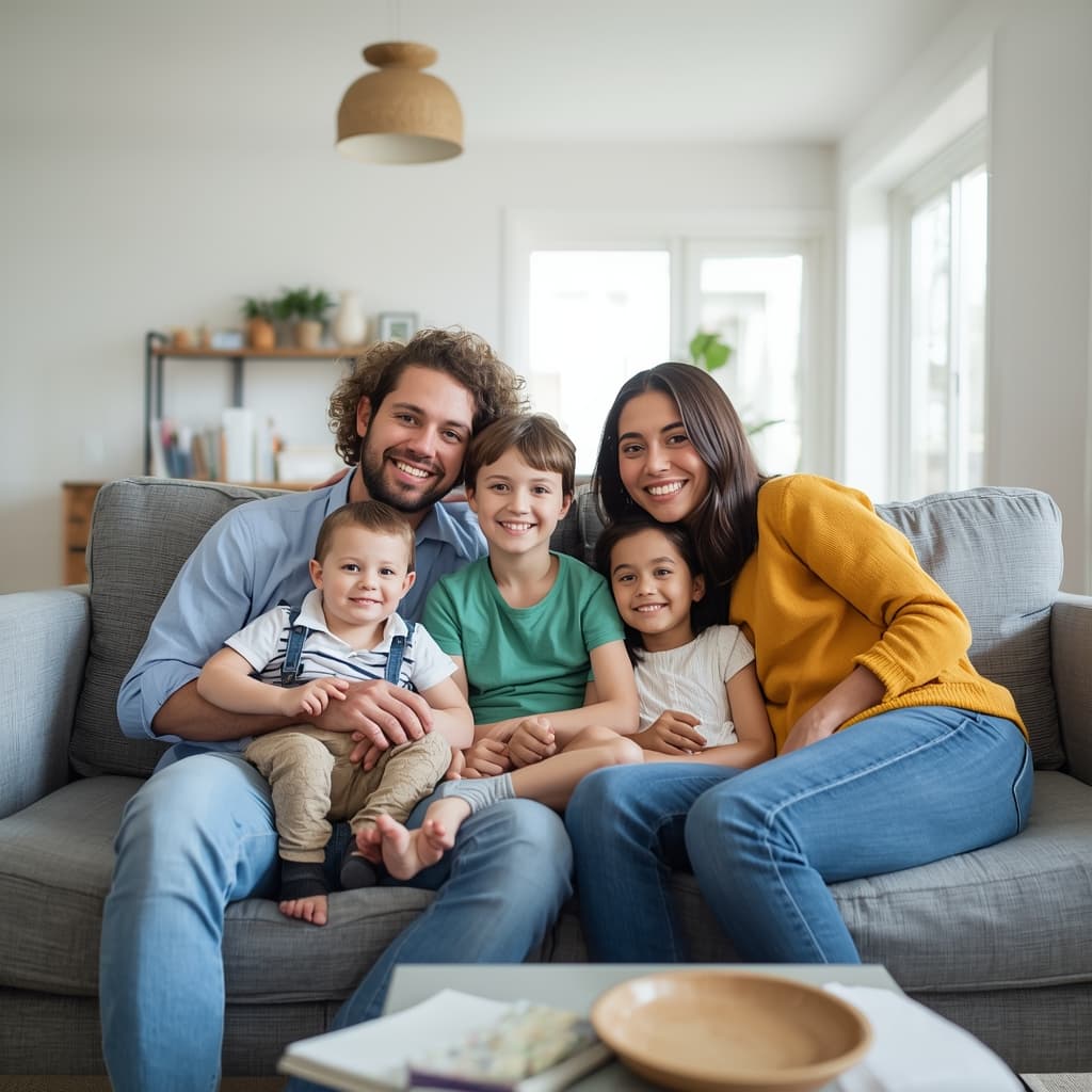 Satisfied Woodhaven family enjoying their pest-free home after professional extermination service